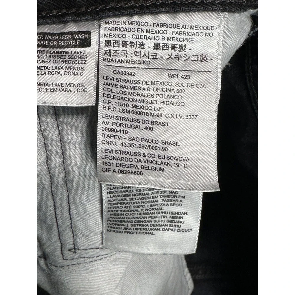 Levi's Men's 501 Slim Flex Fit Black Charcoal Jeans 32x32